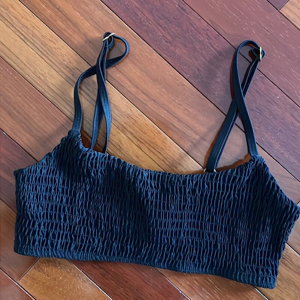 NEW Mosmann Australia Havana Ribbed Black Bikini Swim Top Minimalist Beach Surf